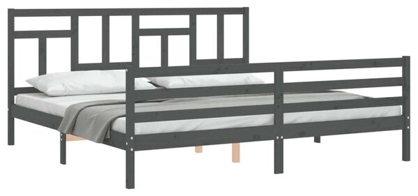 VidaXL Tömörfa Ágykeret - Fejtámlával - 200x200 cm