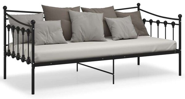 VidaXL Kanapéágy - Fém - Fekete - 90x200 cm