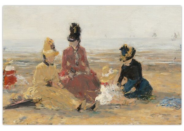 Kép - Eugène Boudin, On the Beach, Trouville, reprodukciók (90x60 cm)