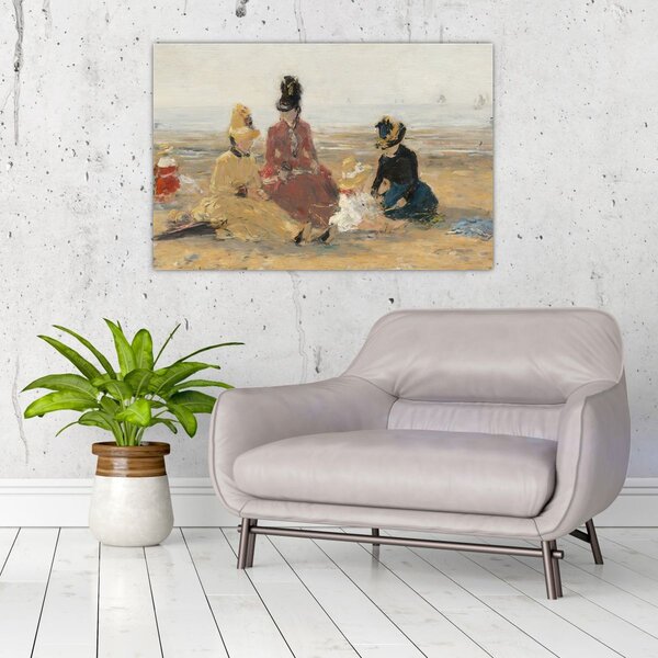 Kép - Eugène Boudin, On the Beach, Trouville, reprodukciók (90x60 cm)