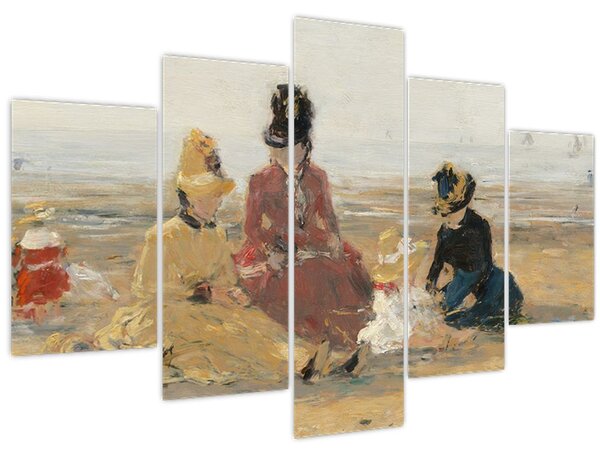 Kép - Eugène Boudin, On the Beach, Trouville, reprodukciók (150x105 cm)