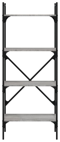4 szintes szürke sonoma színű fa könyvespolc 56x31,5x138,5 cm