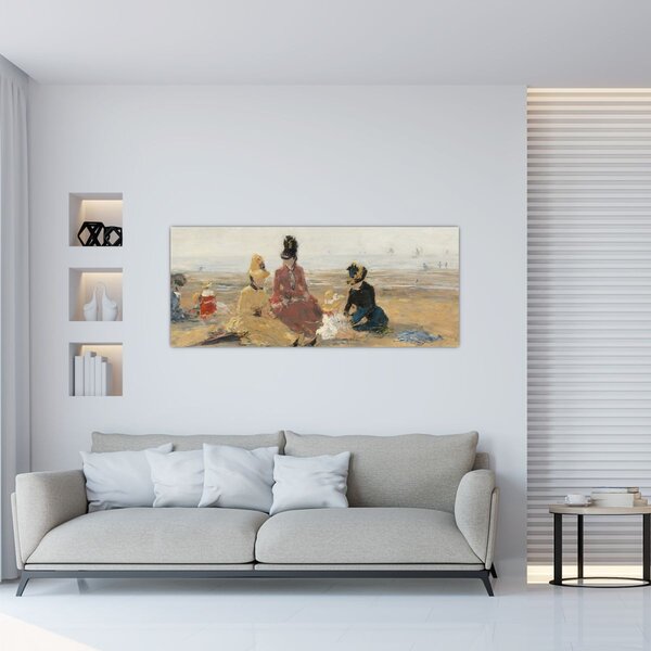 Kép - Eugène Boudin, On the Beach, Trouville, reprodukciók (120x50 cm)