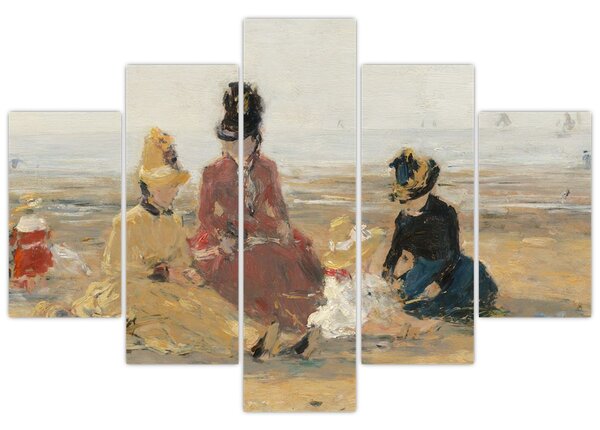 Kép - Eugène Boudin, On the Beach, Trouville, reprodukciók (150x105 cm)