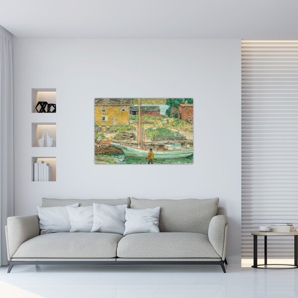 Kép - Childe Hassam, Oyster Sloop, Cos Cob, reprodukciók (90x60 cm)