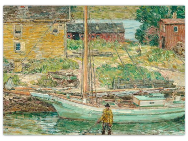 Kép - Childe Hassam, Oyster Sloop, Cos Cob, reprodukciók (70x50 cm)