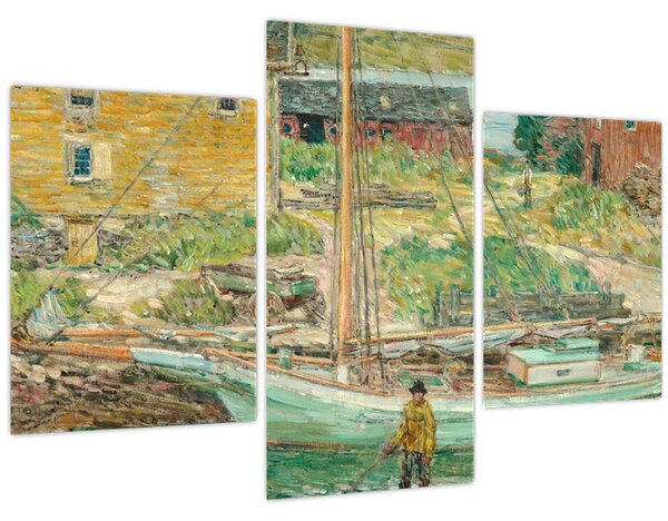 Kép - Childe Hassam, Oyster Sloop, Cos Cob, reprodukciók (90x60 cm)