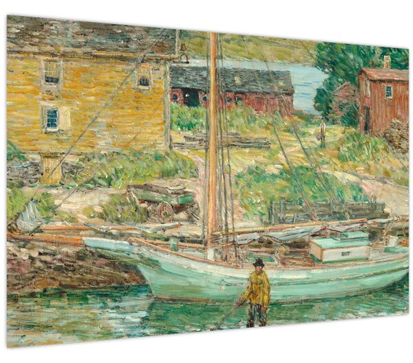 Kép - Childe Hassam, Oyster Sloop, Cos Cob, reprodukciók (90x60 cm)