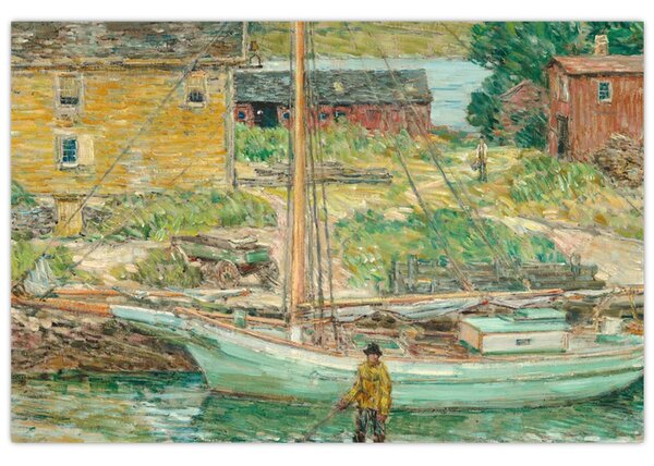 Kép - Childe Hassam, Oyster Sloop, Cos Cob, reprodukciók (90x60 cm)