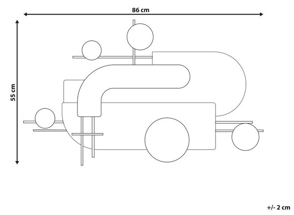Fali Dekoráció LUTETIUM Fém 55 cm Fekete