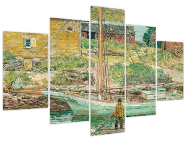 Kép - Childe Hassam, Oyster Sloop, Cos Cob, reprodukciók (150x105 cm)
