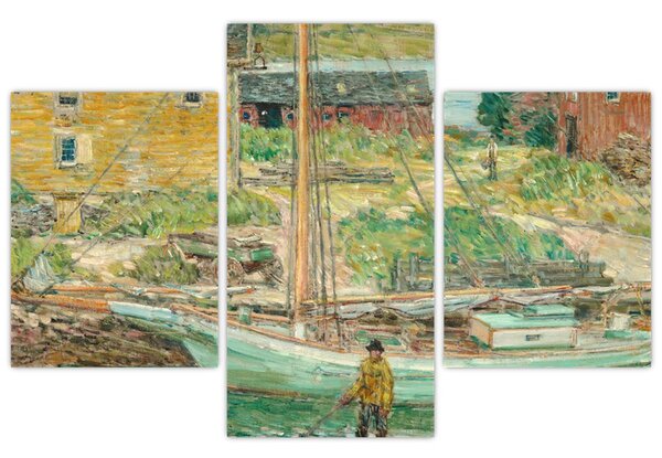 Kép - Childe Hassam, Oyster Sloop, Cos Cob, reprodukciók (90x60 cm)