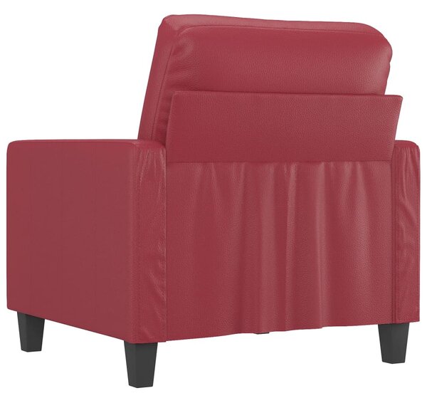 Bordó műbőr kanapéfotel 60 cm