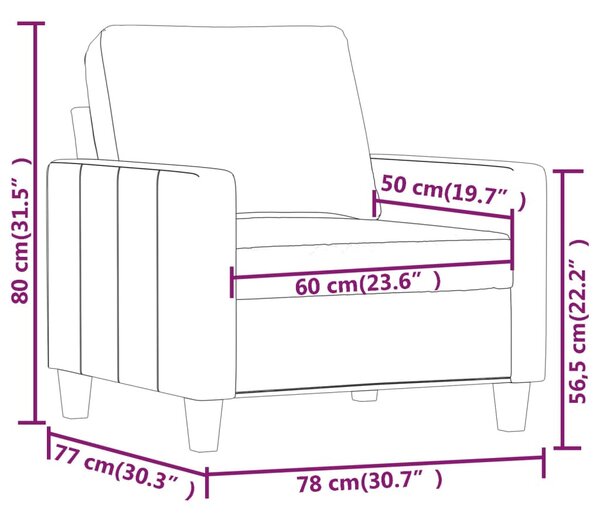 Bordó műbőr kanapéfotel 60 cm