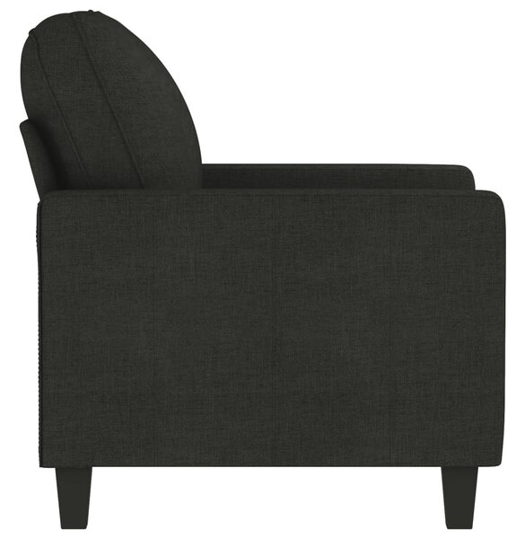 Fekete szövet kanapéfotel 60 cm