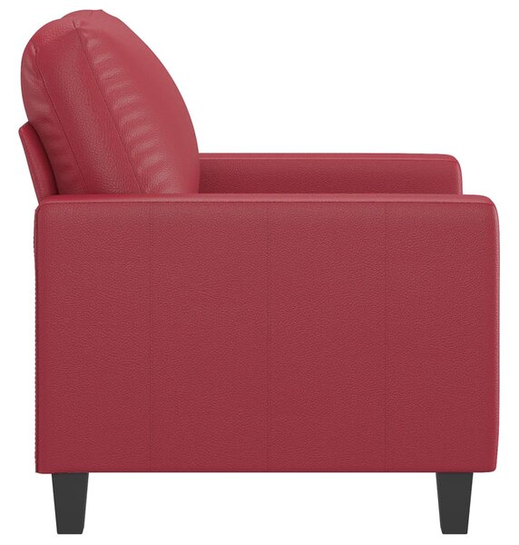 Bordó műbőr kanapéfotel 60 cm