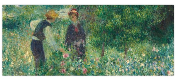 Kép - Auguste Renoir, Picking Flowers, reprodukciók (120x50 cm)