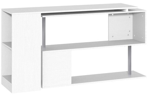 Homcom íróasztal fehér fa sarokban 140x120x78,2cm