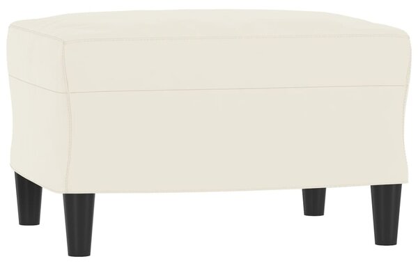 Krémszínű bársony kanapéfotel lábtartóval 60 cm