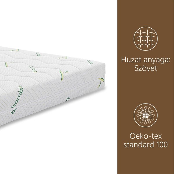 Best Sleep Szuperortopédiai matrac, 18 cm, cserélhető bambusz huzattal , 100 x 190 cm
