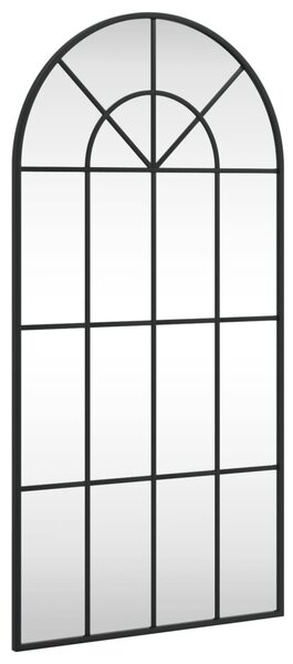 Fekete ívelt vas fali tükör 50 x 100 cm