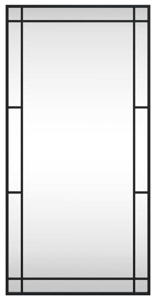 Fekete téglalap alakú vas fali tükör 50 x 100 cm