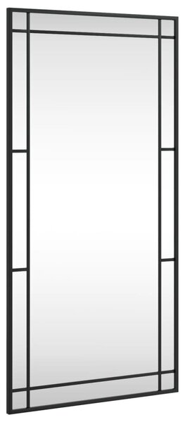 Fekete téglalap alakú vas fali tükör 50 x 100 cm