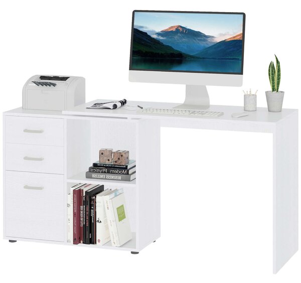 Homcom sarokasztal, MDF, 117 x 83,5 x 76 cm, fehér