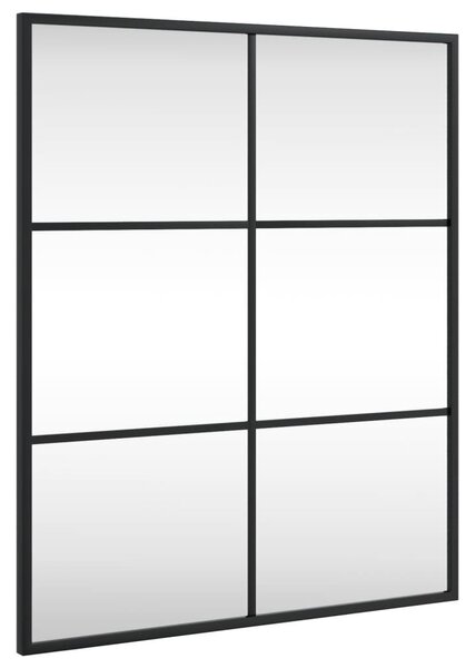 Fekete téglalap alakú vas fali tükör 50 x 60 cm
