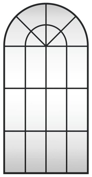 Fekete ívelt vas fali tükör 50 x 100 cm