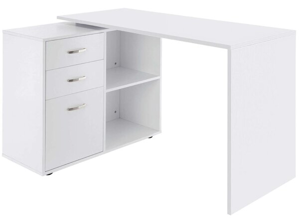 Homcom sarokasztal, MDF, 117 x 83,5 x 76 cm, fehér