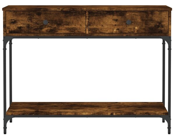Füstös tölgy színű szerelt fa tálalóasztal 100 x 34,5 x 75 cm