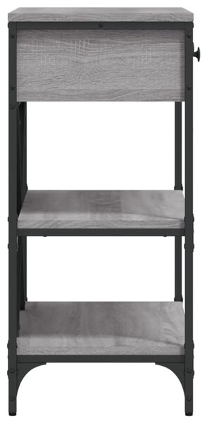 Szürke sonoma színű szerelt fa konzolasztal 75 x 34,5 x 75 cm