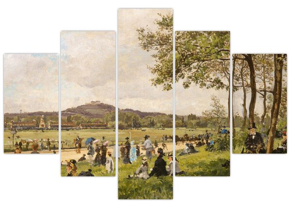 Kép - French 19th Century, Race Course at Longchamps, reprodukciók (150x105 cm)