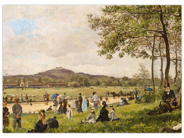 Kép - French 19th Century, Race Course at Longchamps, reprodukciók (70x50 cm)
