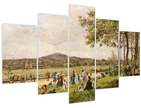 Kép - French 19th Century, Race Course at Longchamps, reprodukciók (150x105 cm)