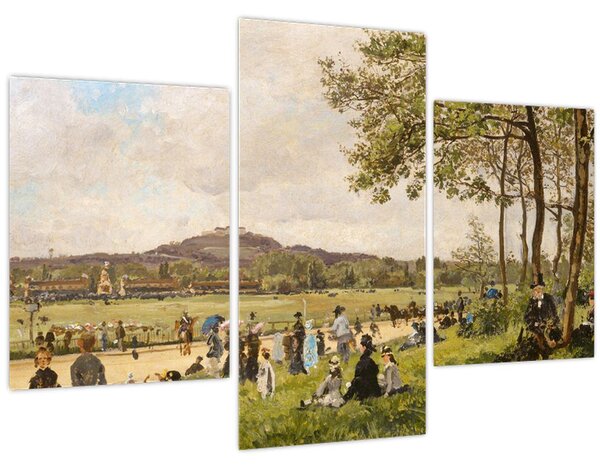 Kép - French 19th Century, Race Course at Longchamps, reprodukciók (90x60 cm)