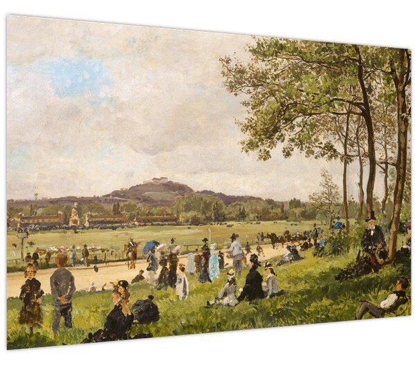 Kép - French 19th Century, Race Course at Longchamps, reprodukciók (90x60 cm)