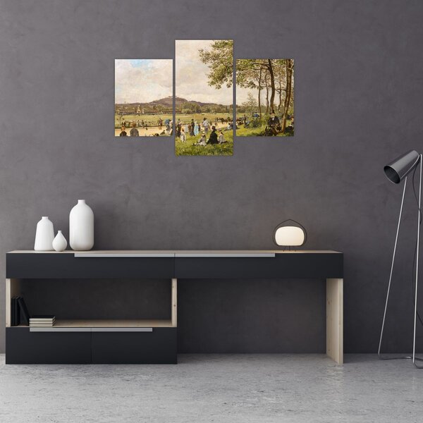 Kép - French 19th Century, Race Course at Longchamps, reprodukciók (90x60 cm)