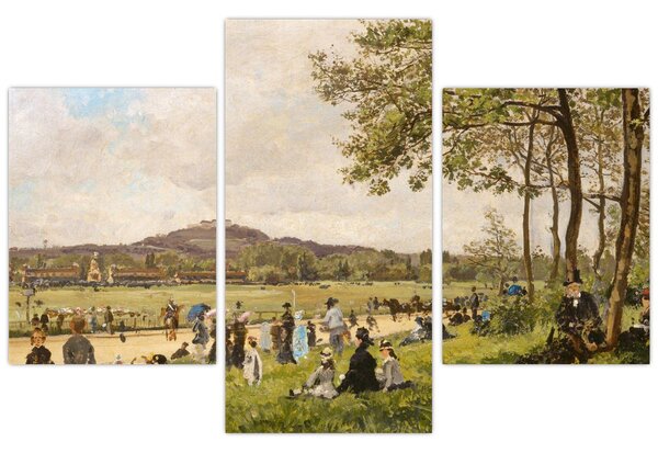 Kép - French 19th Century, Race Course at Longchamps, reprodukciók (90x60 cm)