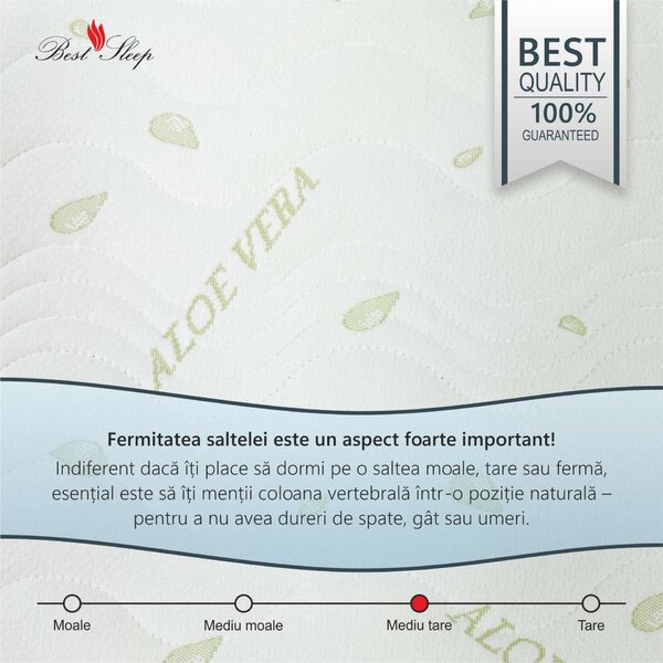Best Sleep Dream Aloe Vera Ortopéd Memória Matrac, aloe vera terápiás, szteppelt, 90 x 200 cm
