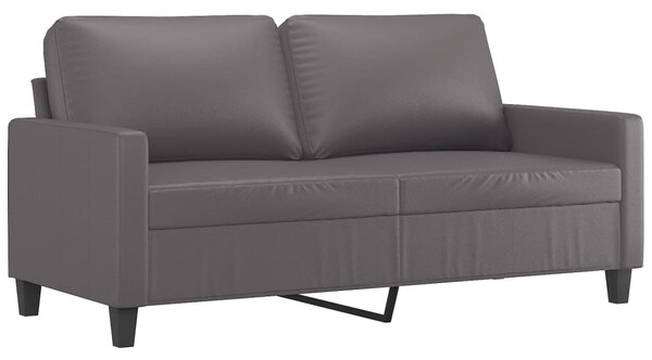 2 személyes szürke műbőr kanapé 140 cm