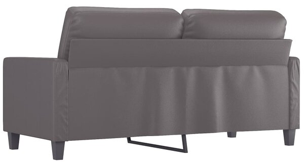 2 személyes szürke műbőr kanapé 140 cm