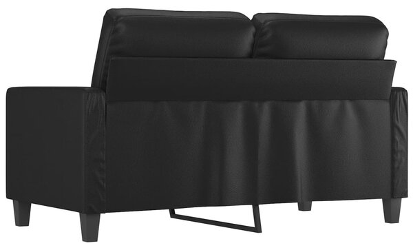 2 személyes fekete műbőr kanapé 120 cm