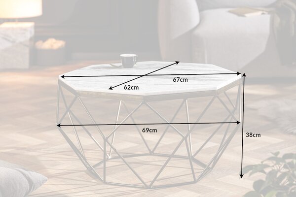 Dohányzóasztal DIAMANT 70 cm - fehér