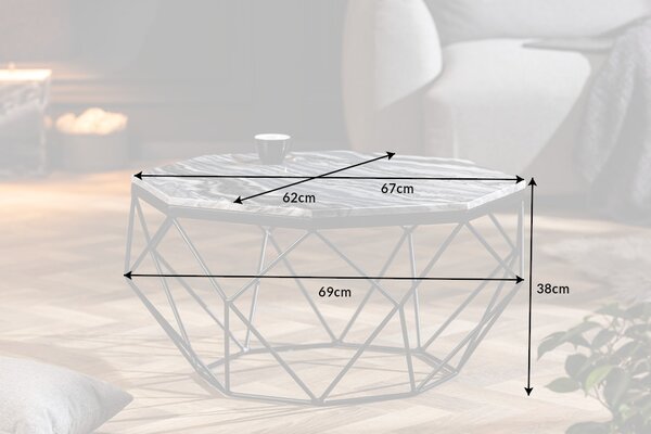 Dohányzóasztal DIAMANT 70 cm - szürke