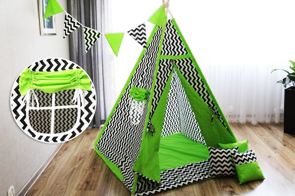 Gyermek sátor Teepee zöld 02