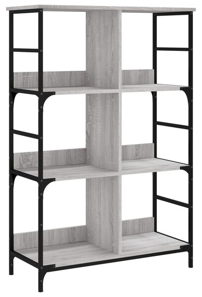 Szürke sonoma színű szerelt fa könyvespolc 78,5 x 33 x 117,5 cm
