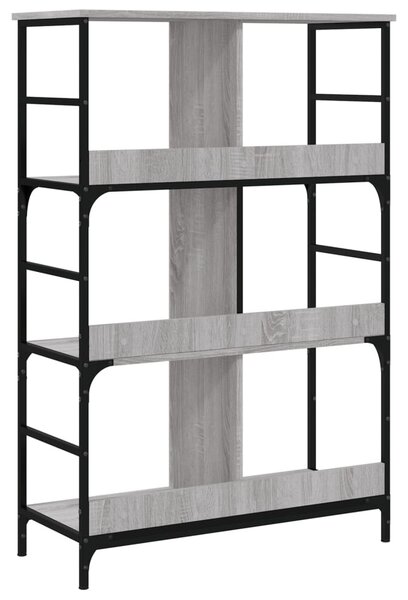 Szürke sonoma színű szerelt fa könyvespolc 78,5 x 33 x 117,5 cm