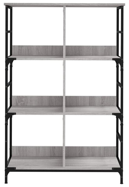 Szürke sonoma színű szerelt fa könyvespolc 78,5 x 33 x 117,5 cm